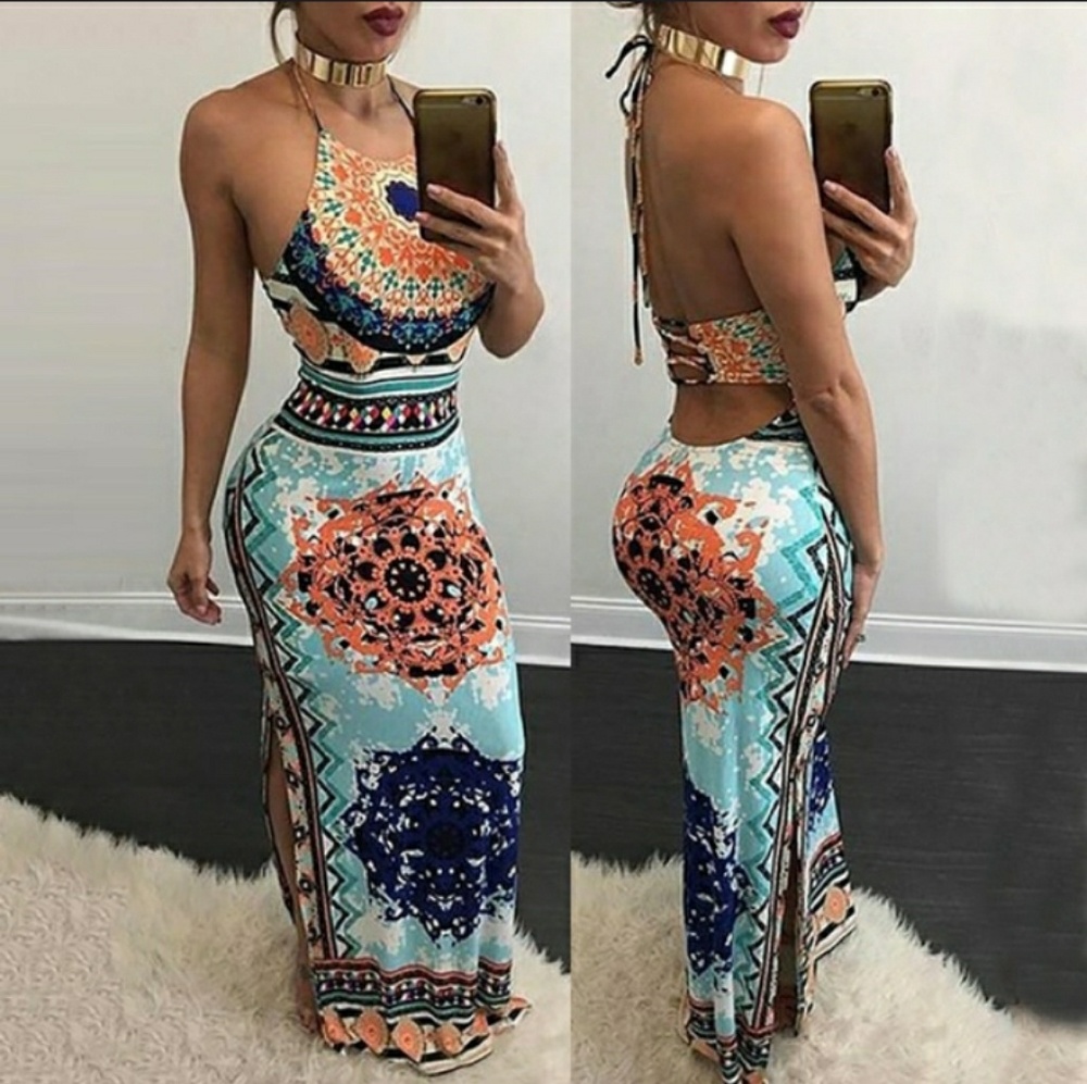 Women's fashion long dress ethnic